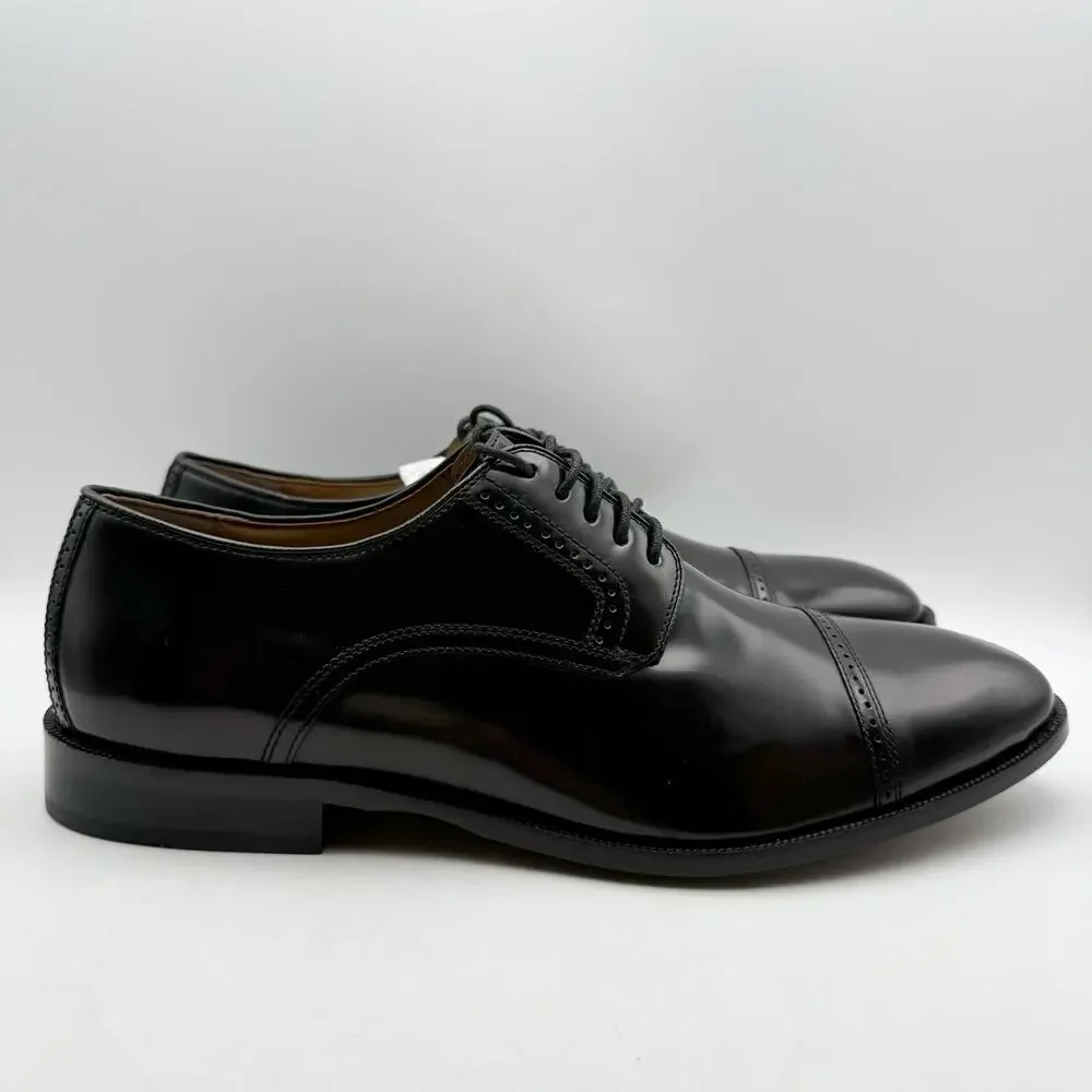 Johnston & Murphy Mens Bradford Oxford Shoes US 13 EEE Black Patent Leather NWOB